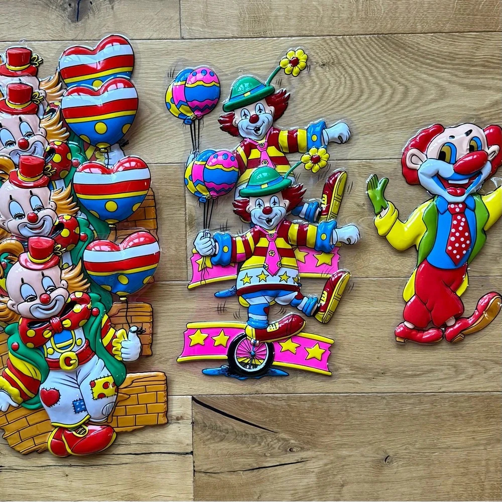 NWT - Unique Circus Clown Fun Parrty Props for hanging | Set of 7 | Multi-Color